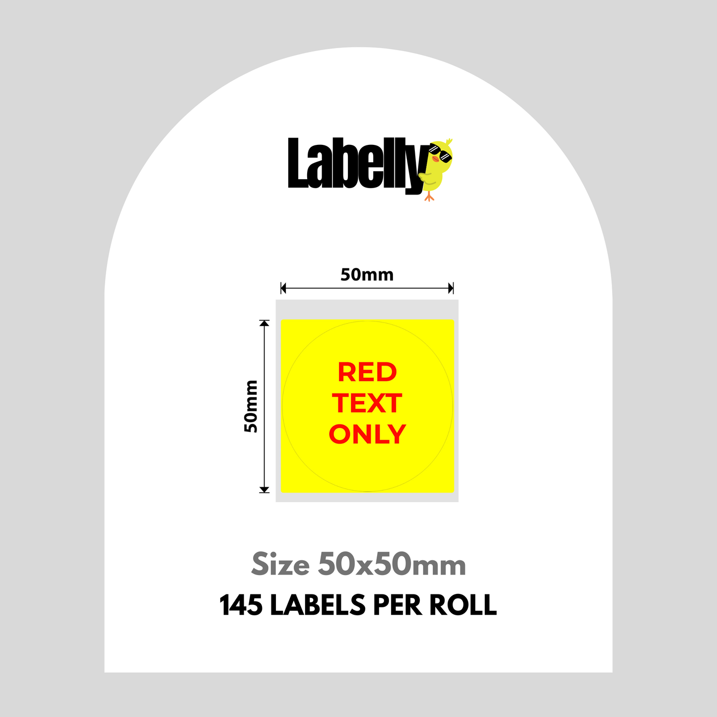 Large Yellow & Red "Ink" Round Labels - 150 per roll