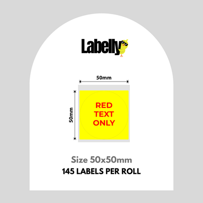 Large Yellow & Red "Ink" Round Labels - 150 per roll