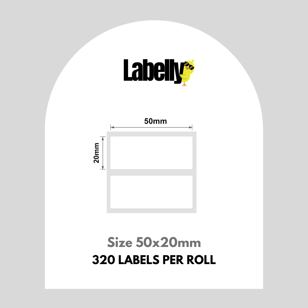 Large Narrow White Rectangular Labels - 320 per roll – Labelly Team