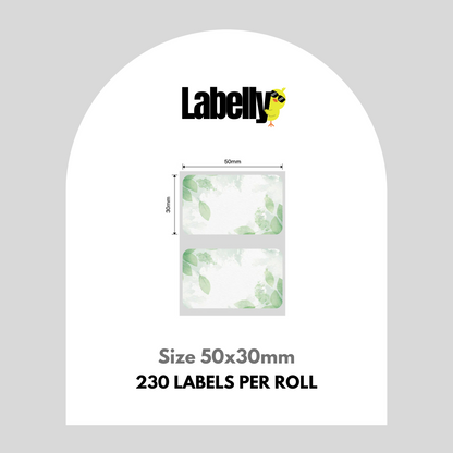 Medium Leaf Print Rectangular Labels - 230 per roll