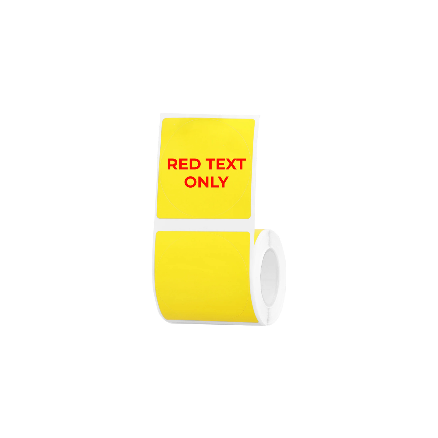Large Yellow & Red "Ink" Round Labels - 150 per roll