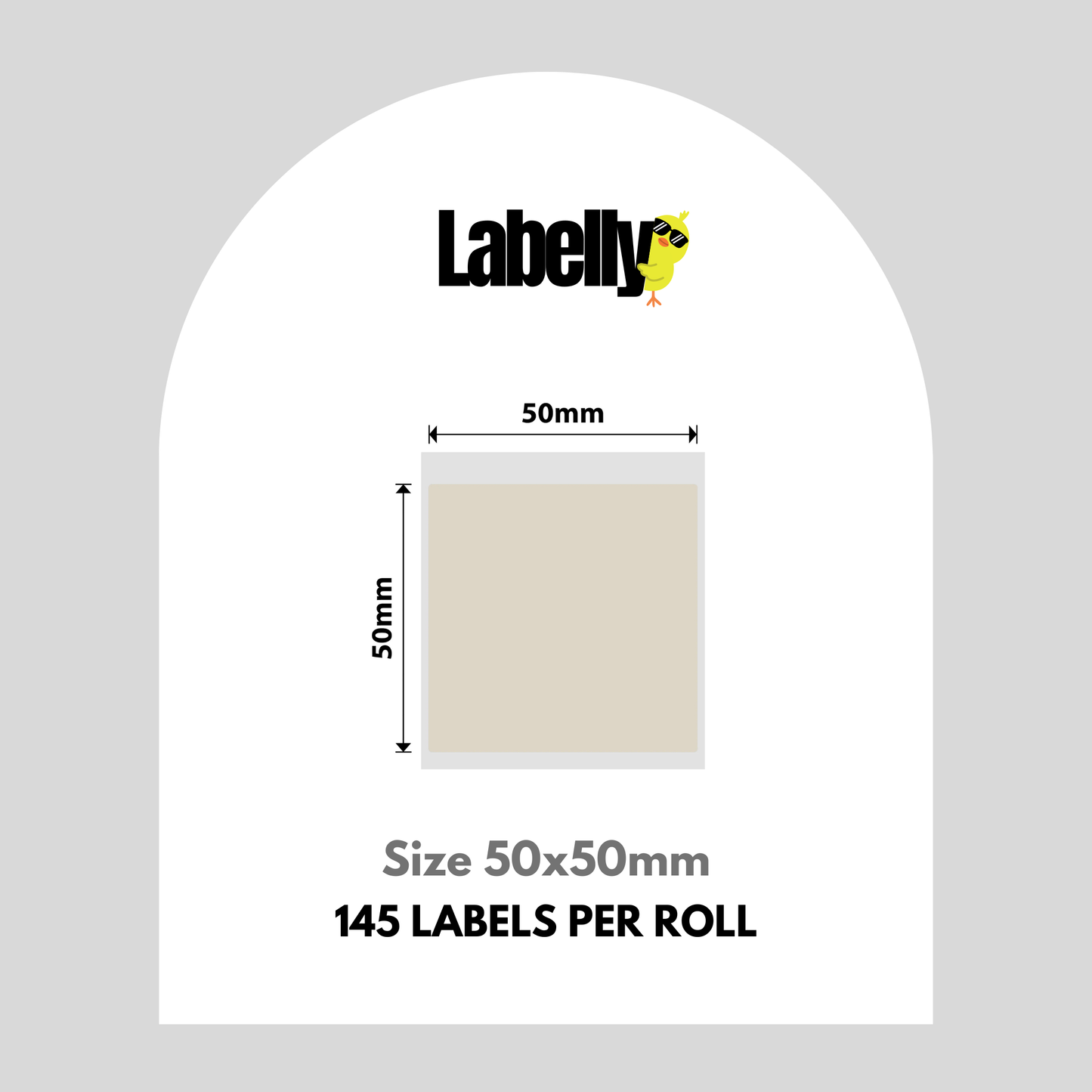 Large Cream Square Labels - 145 per roll