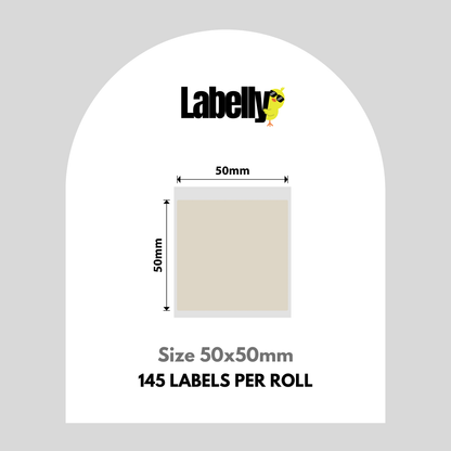 Large Cream Square Labels - 145 per roll