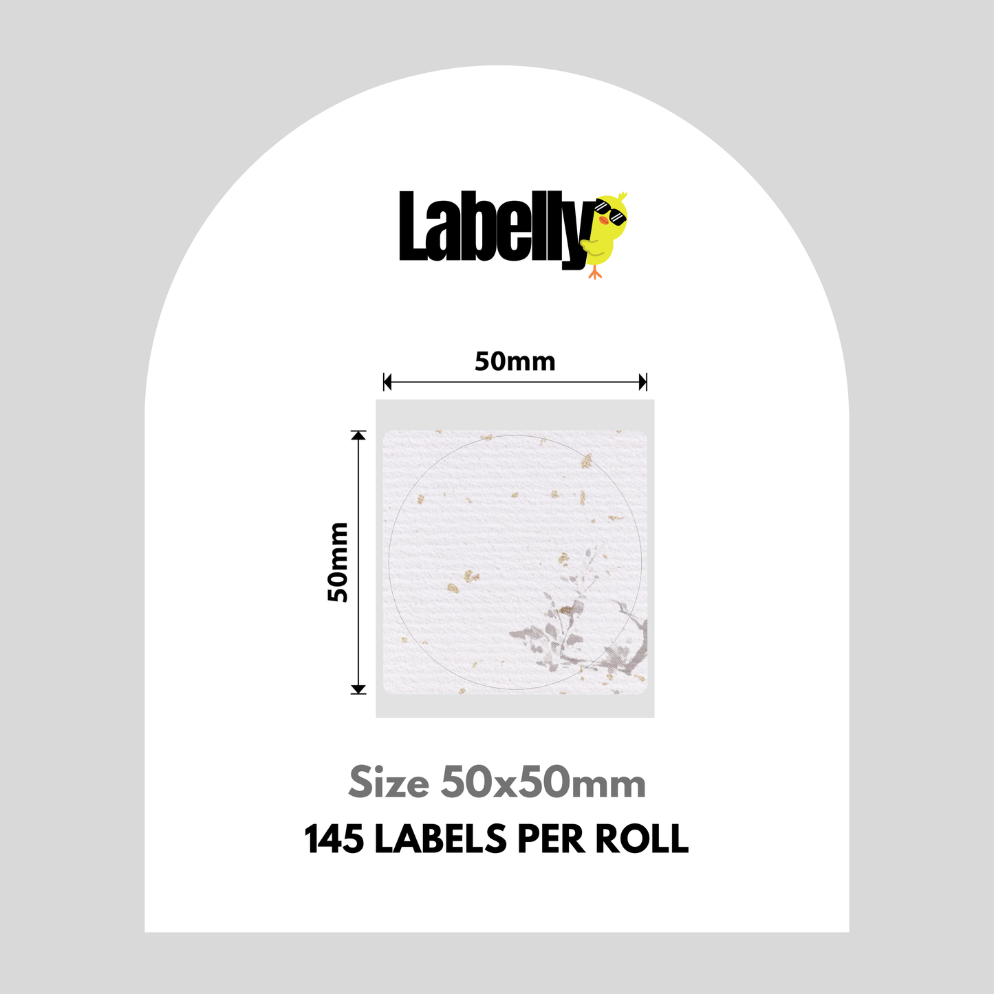 Large Gold Spotted Themed Round Labels - 145 per roll
