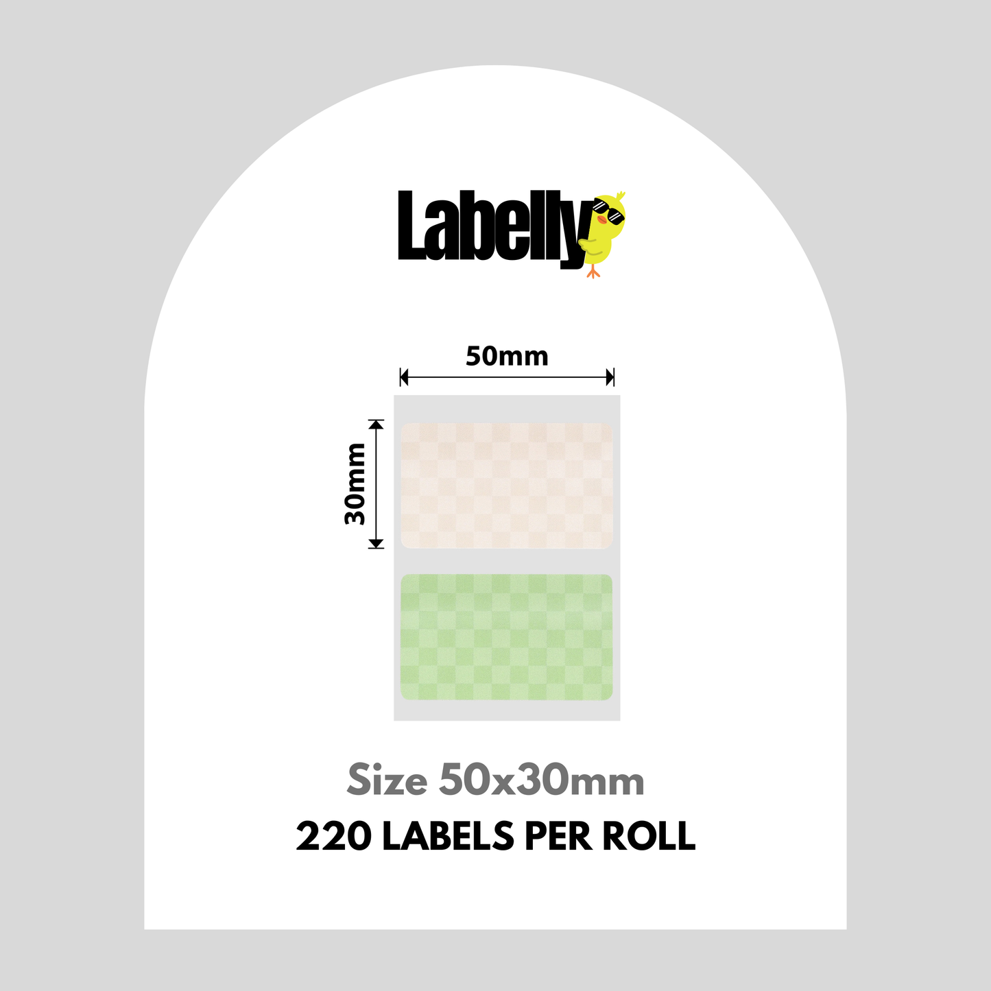 Medium Retro Themed Rectangular Labels - 220 per roll