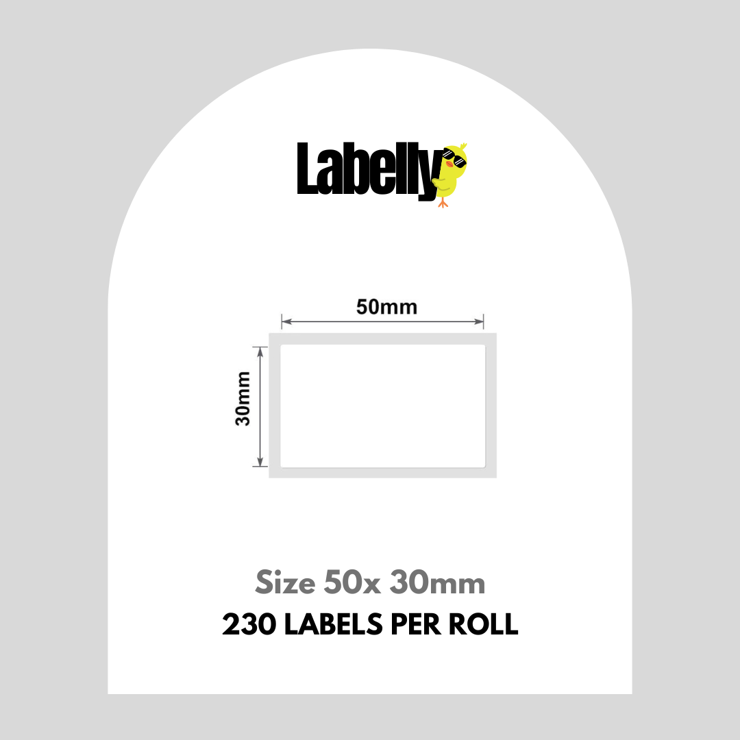 Medium Transparent Standard Rectangular Labels - 230 per roll ▭