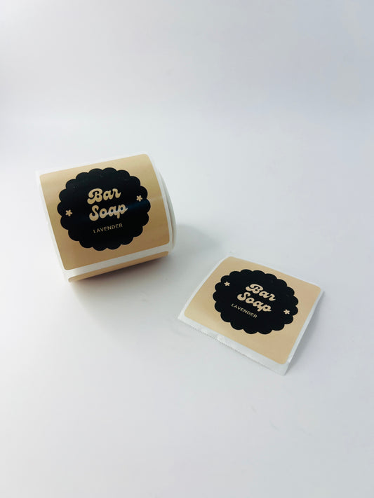 Large Cream Square Labels - 145 per roll