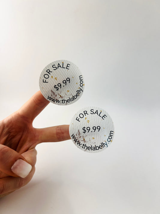 Large Gold Spotted Themed Round Labels - 145 per roll